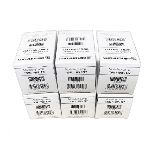 Six pack Elinchrom  E27 Modeling Bulb for D-Lite, BX-Ri etc. 100w EL23002 